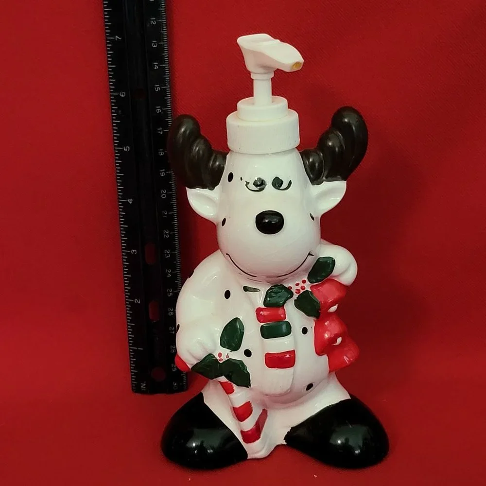 Ceramic Christmas Reindeer Soap Lotion Dispenser for Kitchen Bath